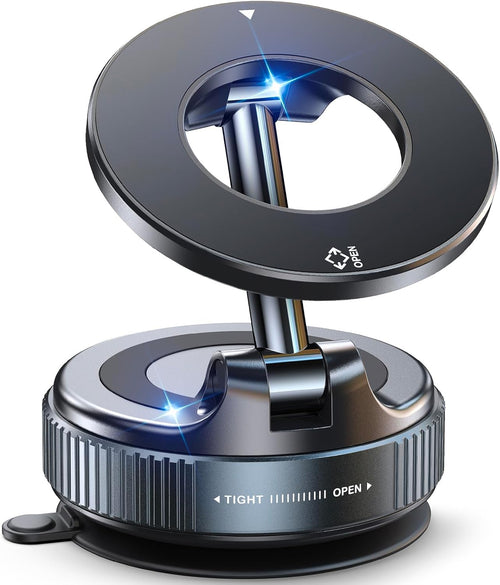 Jononser premium magnetic car phone holder securely mounted on a vehicle dashboard featuring powerful MagSafe magnets, strong suction cup technology, hands-free driving, GPS navigation support, and universal smartphone compatibility.
Jononser Magnetic MagSafe Car Phone Holder with powerful vacuum suction cup, ultra strong magnetic grip, 360° adjustable design, foldable portable phone mount compatible with iPhone 17, 16, 15, 14, 13, and 12 Series.
Jononser foldable magnetic MagSafe phone mount with compact 